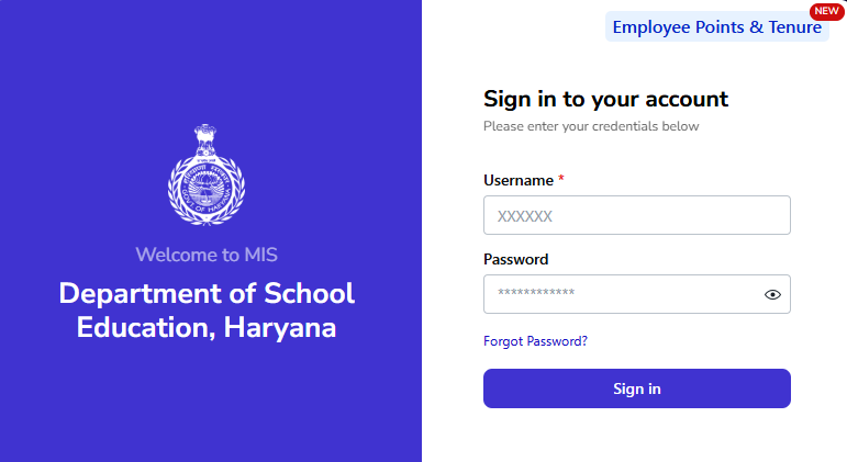 school and employees login of Haryana